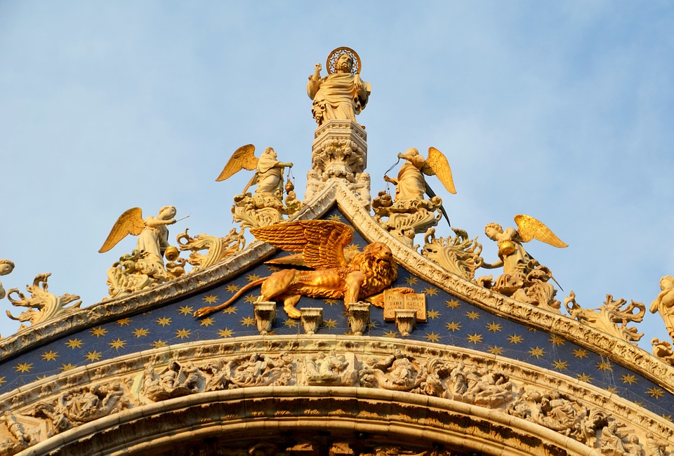 The ornament at the top of St. Mark's Basilica in Venice.